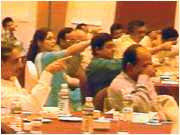 Johnson & Johnson Sr. Mgmt. team experience Mental Projections, ending with a Standing Ovation !